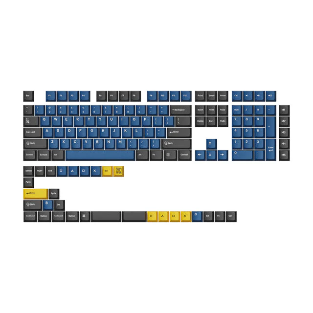 Cherry Profile Double-Shot PBT Full Set Keycaps - Dolch Red, Gray White Mint, Blue Black Yellow - Image 3