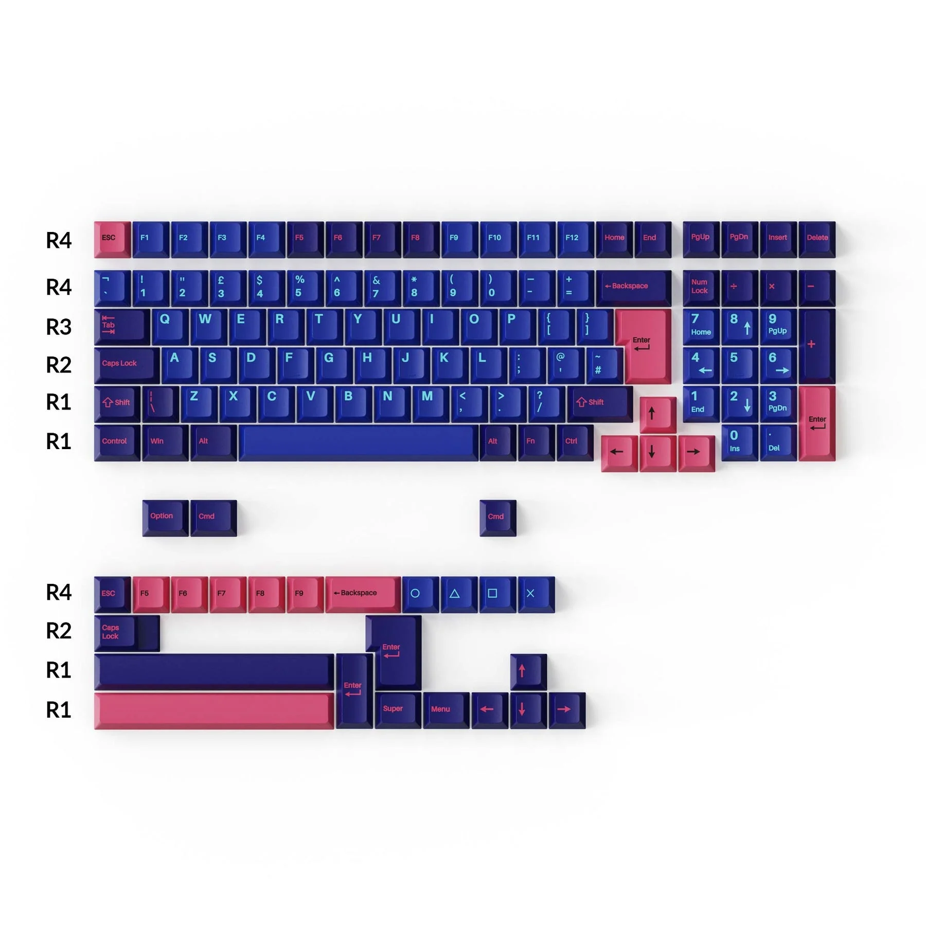 Cherry Profile Double - Shot PBT Full Set Keycaps - Player - Image 5
