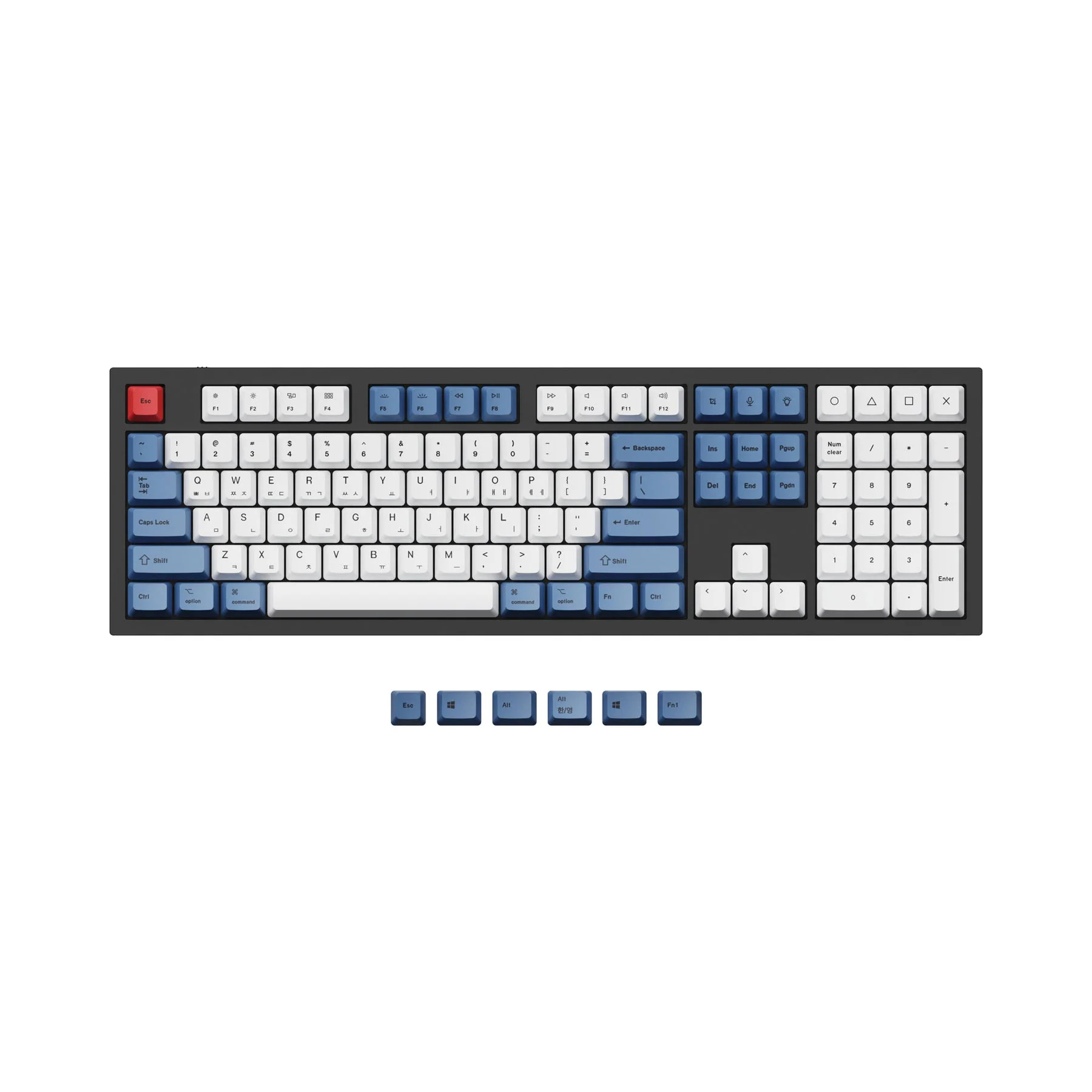 ISO & ANSI Q3 & Q4 & Q4 Pro & Q6 & Q6 Pro & V3 & V4 & V6 & K8 & K8 Pro OEM Dye-Sub PBT Keycap Set - Blue - Image 12