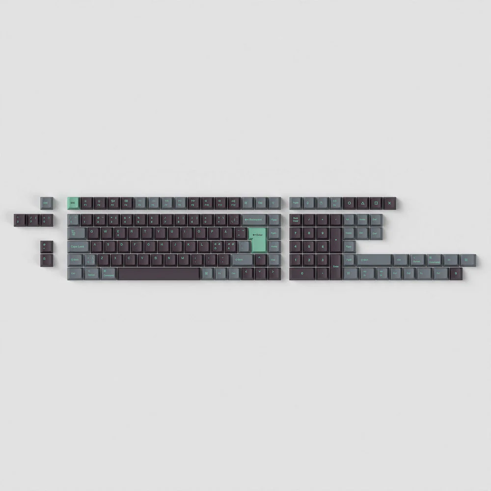 ISO Cherry Profile Dye-Sub PBT Full Set Keycap Set - Hacker Mint - Image 4