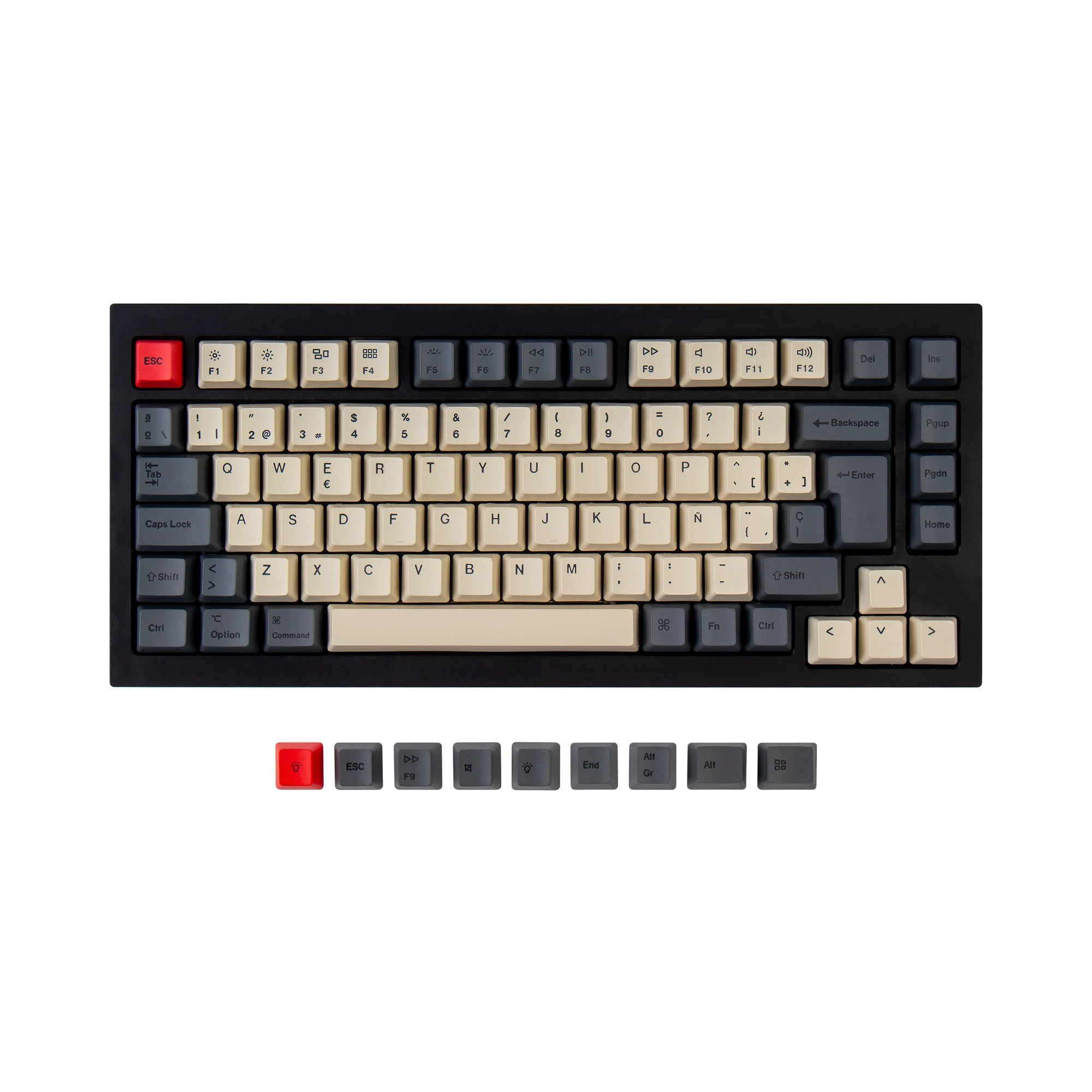 ISO Q1 & Q1 Pro & V1 & K2 & K2 Pro OEM Dye-Sub PBT Keycap Set - Carbon - Image 6