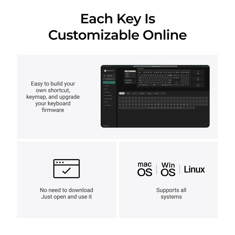 Keychron K10 Max QMK Wireless Mechanical Keyboard (US ANSI Layout) - Image 8