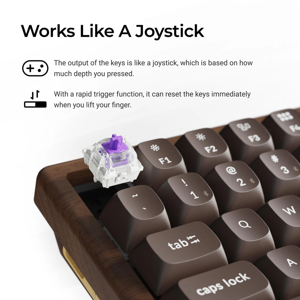 Keychron K2 HE Wireless Magnetic Switch Custom Keyboard - All Wood Special Edition (US ANSI Layout) - Image 2