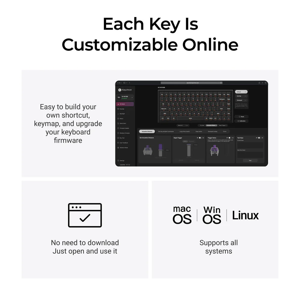Keychron K2 HE Wireless Magnetic Switch Custom Keyboard - All Wood Special Edition (US ANSI Layout) - Image 6
